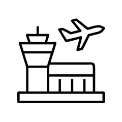 airport icon, airport line art - simple line art of airport, perfect for airport logos and icons