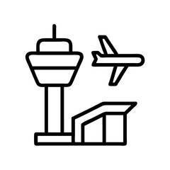 airport icon, airport line art - simple line art of airport, perfect for airport logos and icons