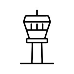 air traffic control tower icon, air traffic control tower line art - simple line art of air traffic control tower, perfect for air traffic control tower logos and icons