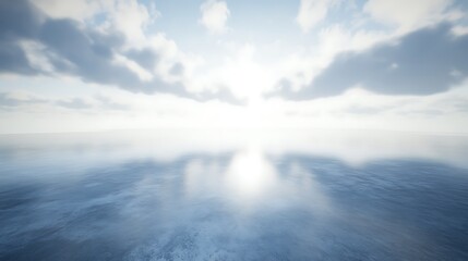 The ocean and sky combine to create a beautiful and serene image