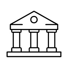 courthouse icon, courthouse line art - simple line art of courthouse, perfect for courthouse logos and icons