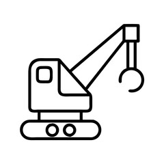 crane icon, crane line art - simple line art of crane, perfect for crane logos and icons