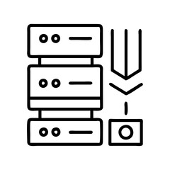 data center icon, data center line art - simple line art of data center, perfect for data center logos and icons
