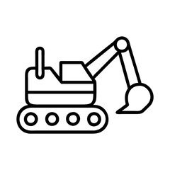 excavator icon, excavator line art - simple line art of excavator, perfect for excavator logos and icons