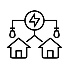 electrical grid icon, electrical grid line art - simple line art of electrical grid, perfect for electrical grid logos and icons