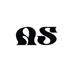 AS monogram logo design letter text name symbol monochrome logotype alphabet character simple logo