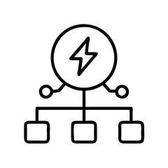 electrical grid icon, electrical grid line art - simple line art of electrical grid, perfect for electrical grid logos and icons