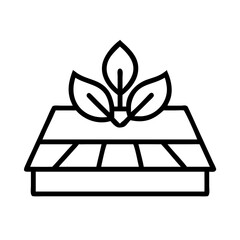 green roof icon, green roof line art - simple line art of green roof, perfect for green roof logos and icons