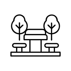 public park icon, public park line art - simple line art of public park, perfect for public park logos and icons