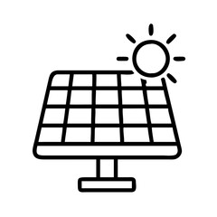solar panel icon, solar panel line art - simple line art of solar panel, perfect for solar panel logos and icons