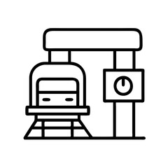 subway station icon, subway station line art - simple line art of subway station, perfect for subway station logos and icons