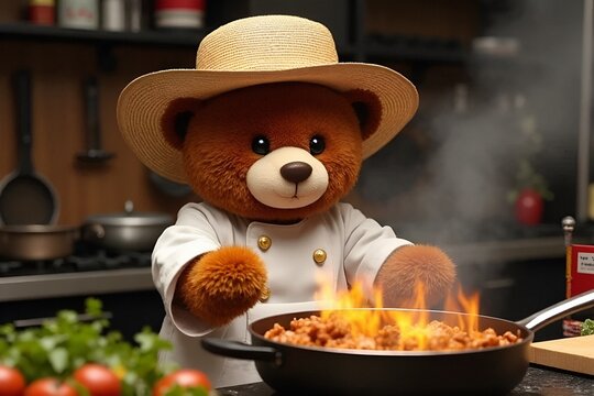 beary brown cooking