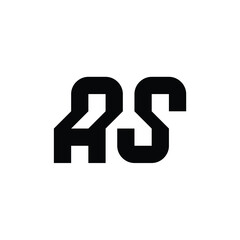 AS monogram logo design letter text name symbol monochrome logotype alphabet character simple logo