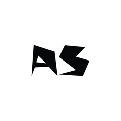 AS monogram logo design letter text name symbol monochrome logotype alphabet character simple logo