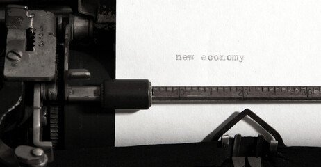 New economy on an old typewriter. 