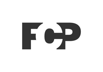 FCP logo design. Initial letter F C P bold font style for tech startups, consulting, corporate branding. Creative company name, headlines typography identity, trendy logotype.