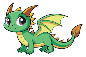 Obraz premium Cute blue dragon character with vibrant colors and playful features in a minimal vector style illustration