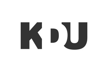 KDU logo design. Initial letter K D U bold font style for tech startups, consulting, corporate branding. Creative company name, headlines typography identity, trendy logotype.