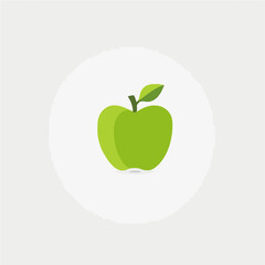 Simple flat 2D icon apple fruit isolated on blue background, vector, flat design, animation design, vector, flat design, animation design, simple flat 2D icon, minimalist design, clipart