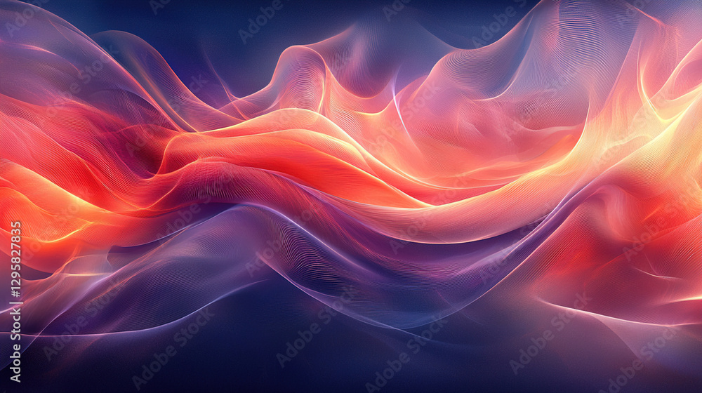 Poster abstract waves of vibrant colors blend together, creating a mesmerizing visual experience in a digit