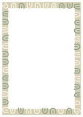 A4 frame with doodle pattern. Design element for prints, backgrounds, template, web pages and textile pattern.
