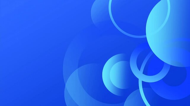 Colourful blue abstracf circular geometric figures seamless overlapping video background motion 4k.