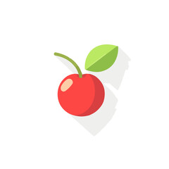 Simple flat 2D illustration of red apple isolated on a white background, fruit set collection, icon design