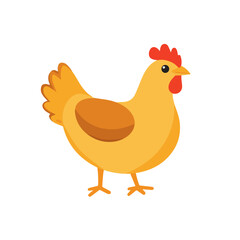 A flat 2D vector illustration of a yellow orange chicken set, designed as an icon and isolated on a white background. simple icon design