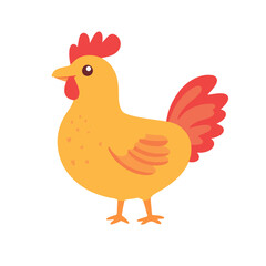 A flat 2D vector illustration of a yellow orange chicken set, designed as an icon and isolated on a white background. simple icon design