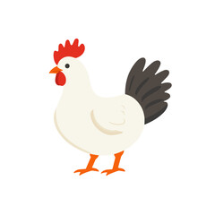 A flat 2D vector illustration of a white chicken set, designed as an icon and isolated on a white background. simple icon design