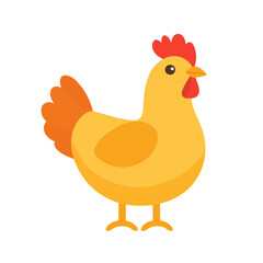 A flat 2D vector illustration of a yellow orange chicken set, designed as an icon and isolated on a white background. simple icon design