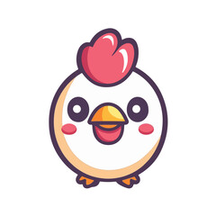 A flat 2D vector illustration of a white chicken set, designed as an icon and isolated on a white background. simple icon design