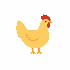 A flat 2D vector illustration of a yellow orange chicken set, designed as an icon and isolated on a white background. simple icon design