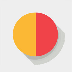 Fototapeta premium A Simple flat 2D illustration of circle icon isolated on a white background, fruit set collection, colorful circle icon logo