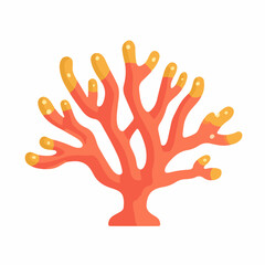 An illustration 2d, A flat 2D vector illustration of a pinky coral, designed as an icon and isolated on a white background. Flat clipart