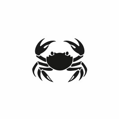 An illustration 2d, A flat 2D vector illustration of a black crab icon set, designed as an icon and isolated on a white background, 2d
