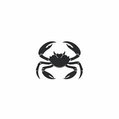 An illustration 2d, A flat 2D vector illustration of a black crab icon set, designed as an icon and isolated on a white background, 2d set