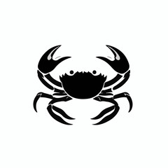An illustration 2d, A flat 2D vector illustration of a black crab icon set, designed as an icon and isolated on a white background, 2d set