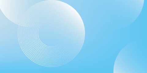 Abstract minimalist banner background, pastel colorful, blue and white gradations. Circle effect style geometric simple art