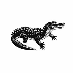 Simple flat 2D icon black crocodile head isolated on a transparent background, vector, flat design, animation design, vector, flat design, animation design, simple flat 2D icon clipart
