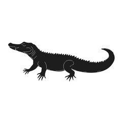 Simple flat 2D icon black crocodile head isolated on a transparent background, vector, flat design, animation design, vector, flat design, animation design, simple flat 2D icon clipart