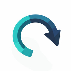 Simple flat 2D icon curved arrow isolated on a transparent background, vector, flat design, animation design, vector, flat design, animation design, simple flat 2D icon clipart