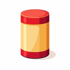 Simple flat 2D illustration of orange cylinder isolated on a white background, Ai design, flat 2D design