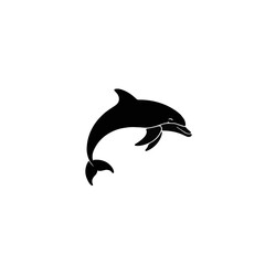 A Simple flat 2D icon dolphin isolated on background, vector, flat design, animation design, vector, flat design, animation design, minimalist design, clipart sea animals