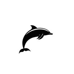 Fototapeta premium A Simple flat 2D icon dolphin isolated on background, vector, flat design, animation design, vector, flat design, animation design, minimalist , clipart sea animals