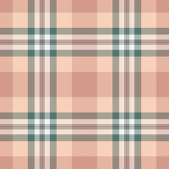 Flowing check textile plaid, national pattern texture seamless. Store tartan vector background fabric in pastel and light colors.
