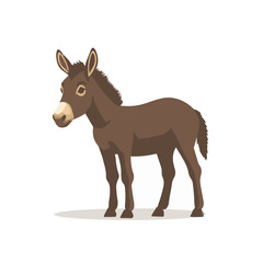 A Simple flat 2D icon donkey isolated on background, vector, flat design, animation design, vector, flat design, animation, minimalist, clipart sea animals
