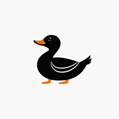 Simple flat 2D icon duck set isolated on a transparent background, vector, flat design, animation design, vector, flat design, animation design, animal set