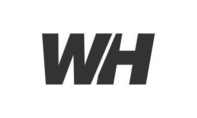 Fototapeta premium WH Techno Editable Font Logo For Corporate Branding. Bold, Futuristic Design With Unique Typographic Ideas. Minimal Custom Type And Dynamic Letter
