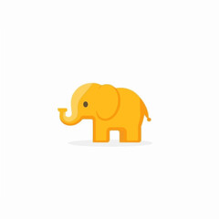 A Simple flat 2D icon elephant isolated on background, vector, flat design, animation design, vector, flat design, animation, minimalist, clipart sea animals